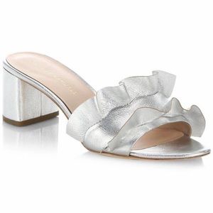 Loeffler Randall Vera Ruffled Mule Silver size 8.5